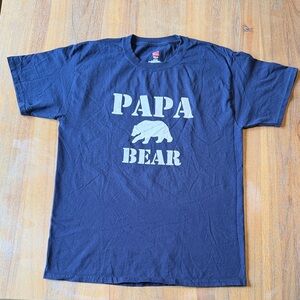 Hanes Navy 'Papa Bear' Graphic Tee